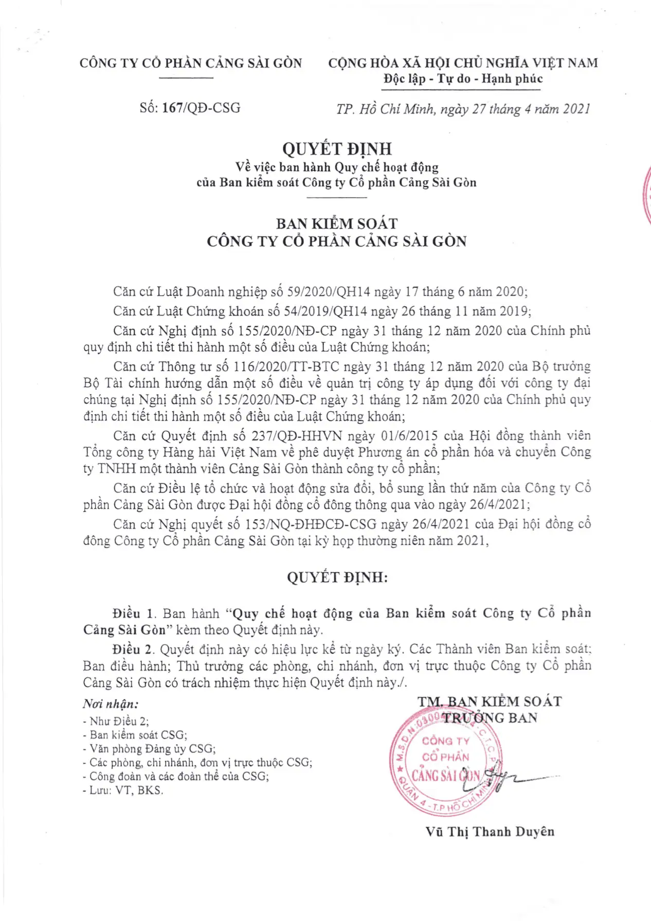 quy chế hoạt động ban kiểm soát