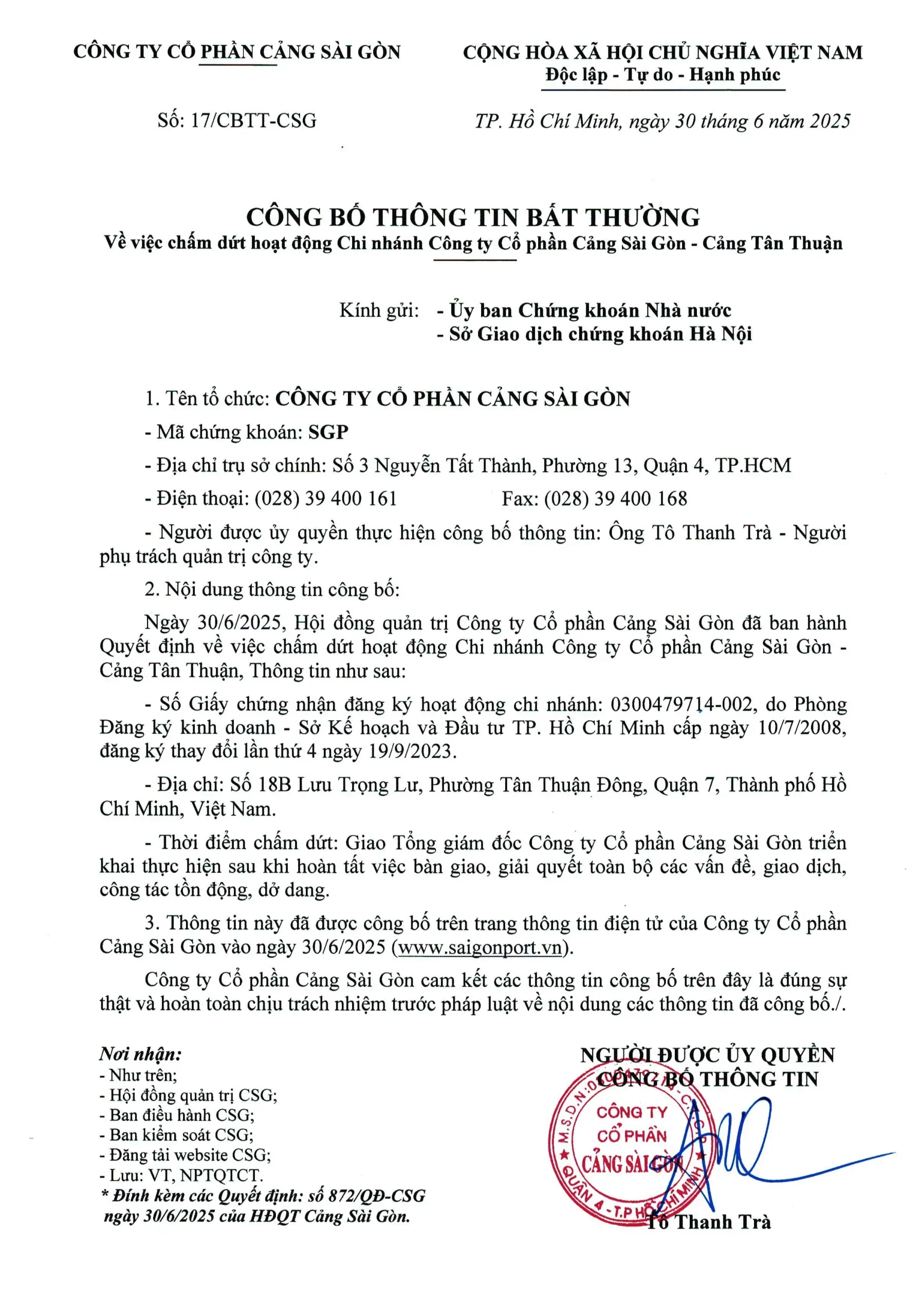 công bố thông tin