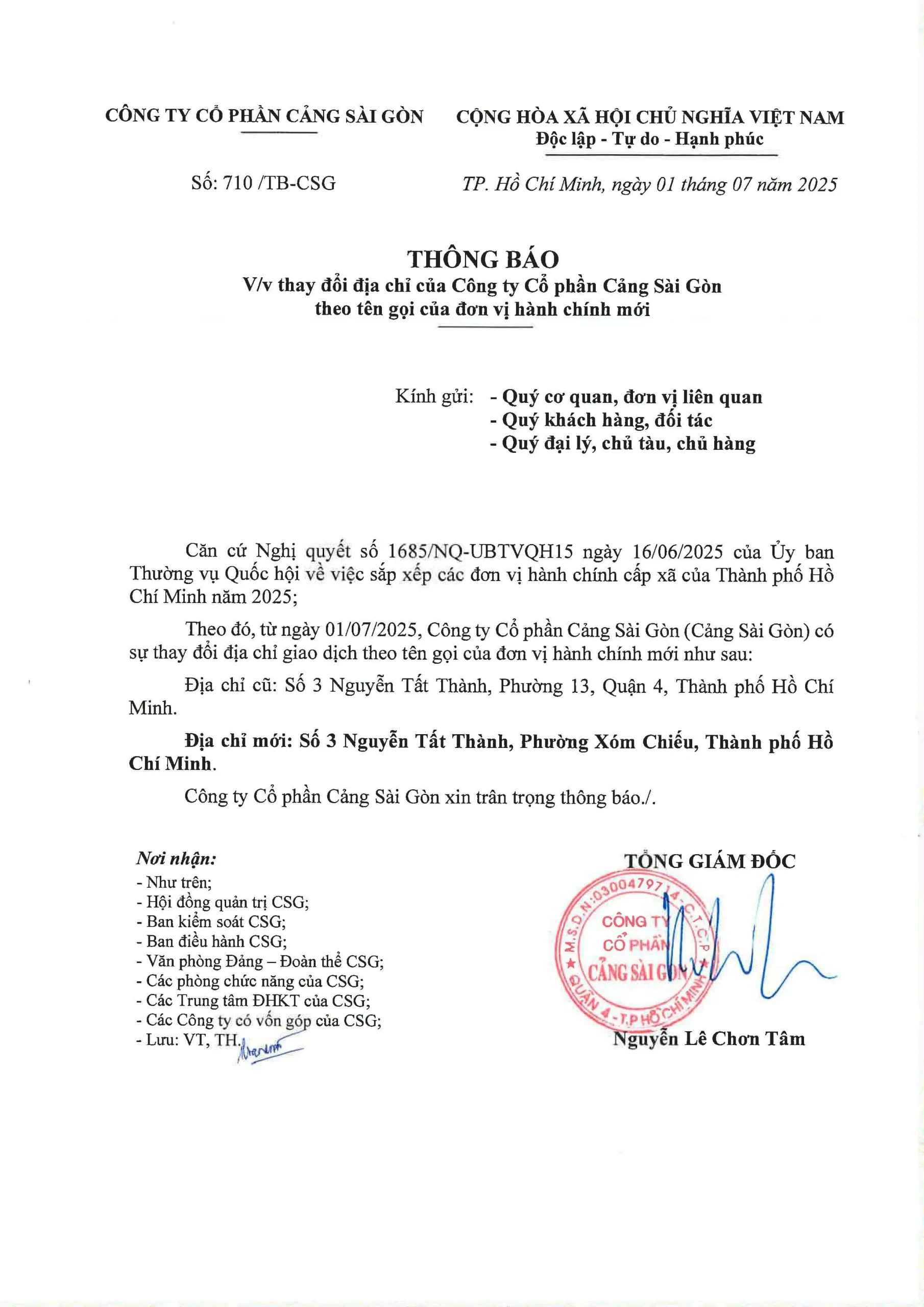 thay đổi địa chỉ