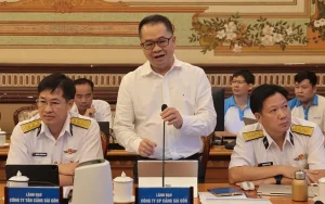 Đại biểu phát biểu tại buổi làm việc