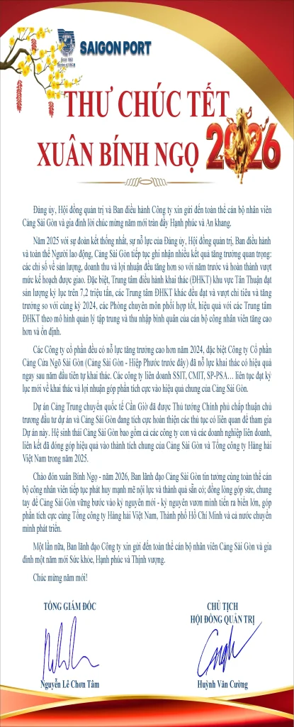 Thư Chúc Tết Xuân Bính Ngọ