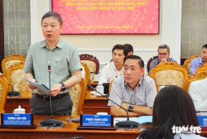 Ủy viên Ban Thường vụ Thành ủy, Trưởng Ban Tuyên giáo và Dân vận, Ủy viên Ủy ban Bầu cử TP.HCM Dương Anh Đức cho biết đã có hơn 720 phóng viên cơ quan báo chí tác nghiệp đưa tin về bầu cử tại địa bàn thành phố - Ảnh: BÁ SƠN