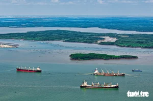 Khu vực sẽ xây cảng trung chuyển quốc tế Cần Giờ. Vào dịp 30-4 sắp tới, TP.HCM sẽ trao quyết định chấp thuận nhà đầu tư thực hiện siêu cảng này - Ảnh: CHÂU TUẤN