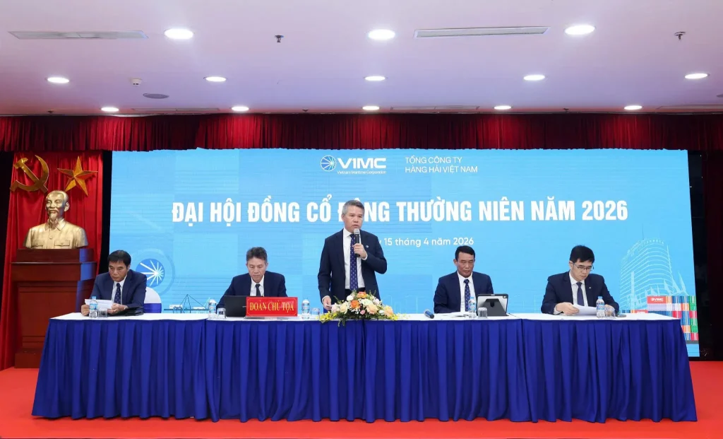 Chủ tịch HĐQT VIMC,Nguyễn Cảnh Tĩnh phát biểu tại Đại hội