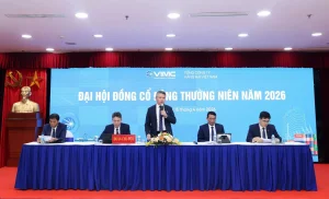 Chủ tịch HĐQT VIMC,Nguyễn Cảnh Tĩnh phát biểu tại Đại hội